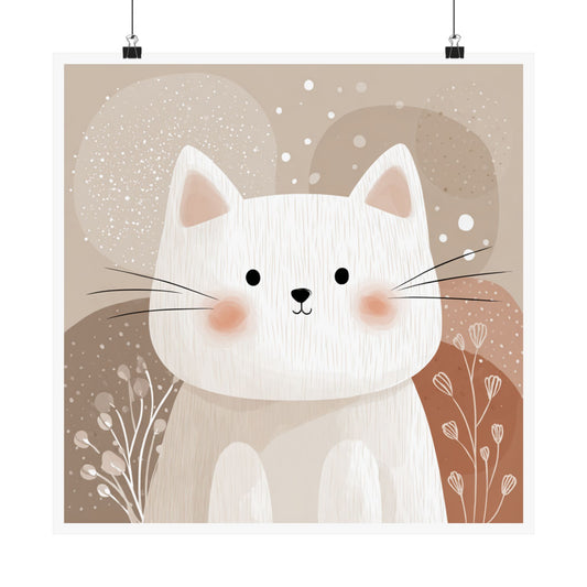 Cute Cat Matte Vertical Posters | Whimsical Art for Cat Lovers, Home Decor, Gifts, Kids' Room, Nursery Decoration