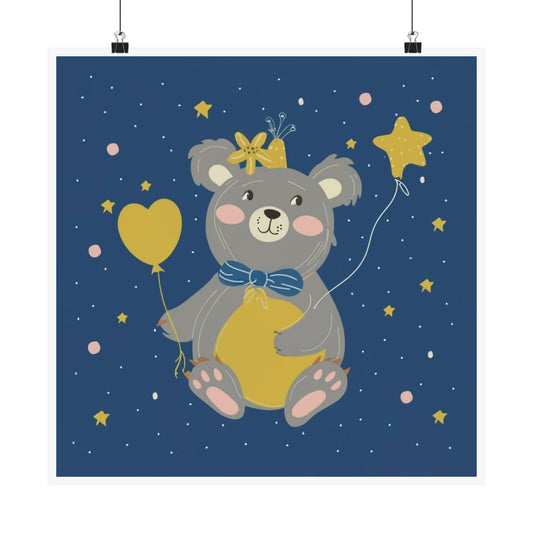 Cute Bear Art Print, Nursery Decor, Kids Room Wall Art, Baby Shower Gift, Animal Poster, Children's Room Decoration