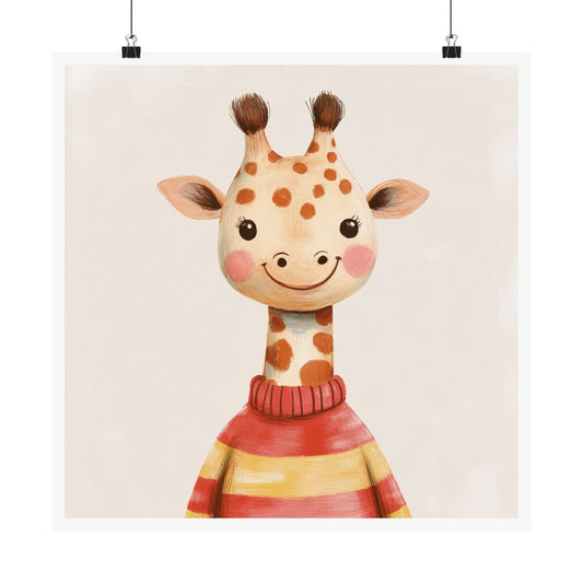 Cute Giraffe Nursery Art Print, Kids Room Decor, Baby Shower Gift, Whimsical Wall Art, Playful Home Decor