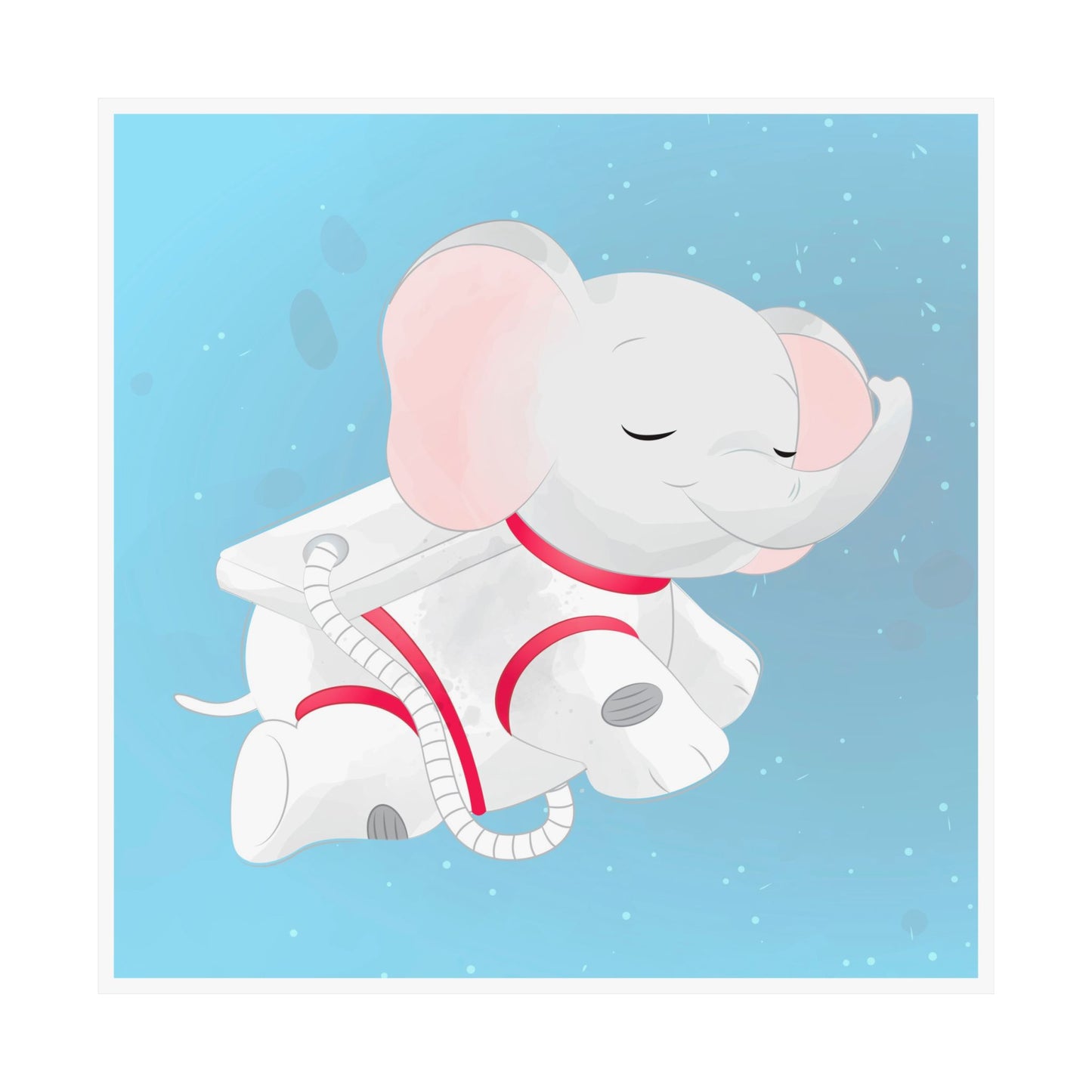 Cute Elephant Astronaut Poster, Kid’s Room Decor, Nursery Art, Space Animal Print, Baby Shower Gift, Whimsical Wall Art