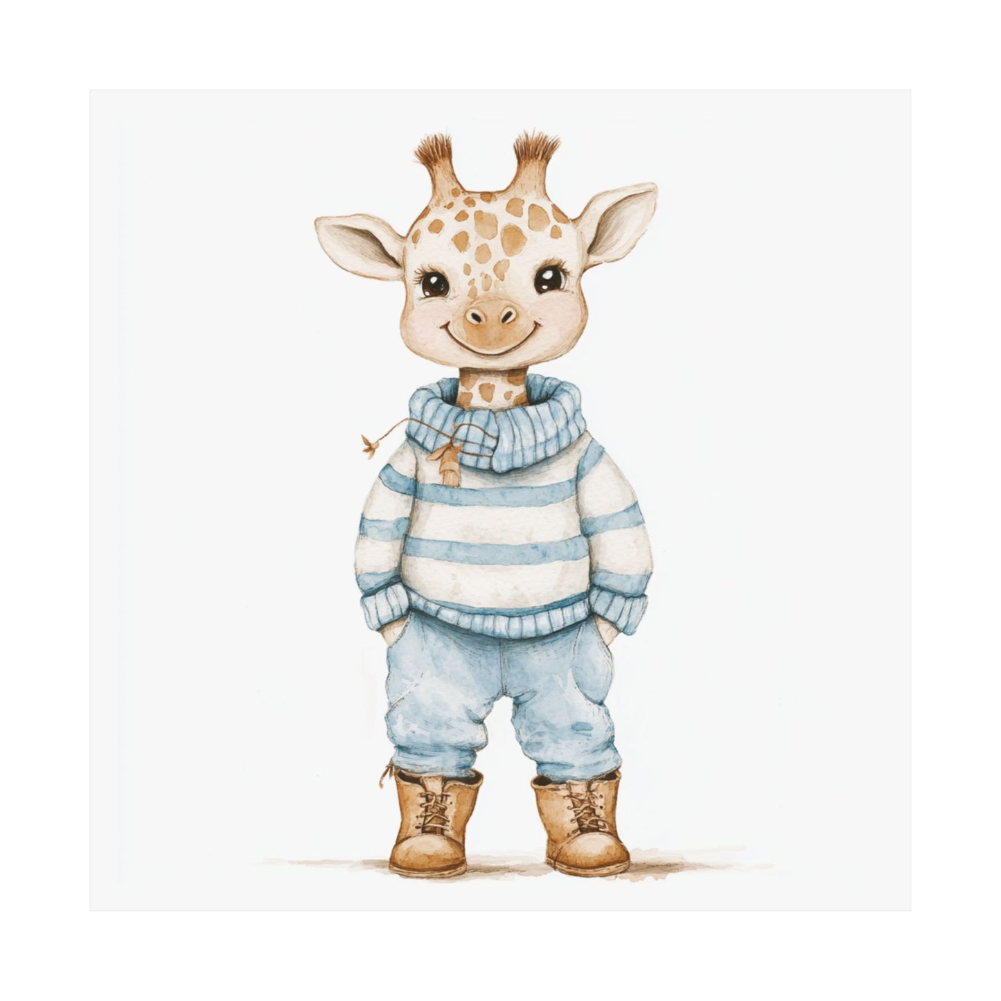 Adorable Giraffe Kid's Room Poster, Nursery Wall Art, Animal Decor, Baby Shower Gift, Kids' Room Decoration