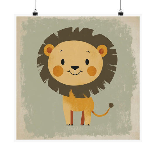 Whimsical Lion Poster Decor, Kid's Room Art, Nursery Wall Print, Animal Theme Decor, Baby Shower Gift