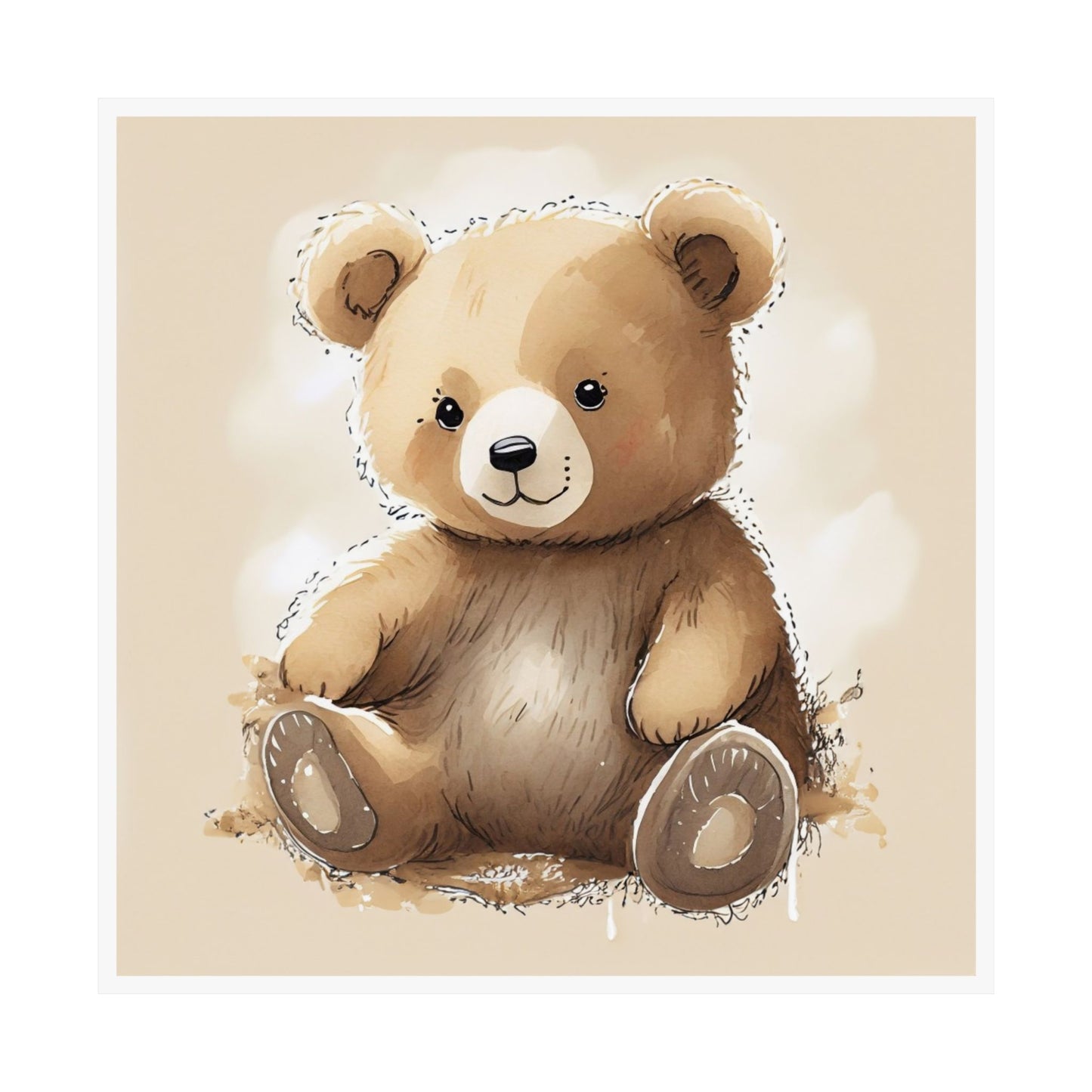Cute Bear Art Print, Nursery Decor, Baby Shower Gift, Kids Room Wall Art, Animal Print, Childrens Room Decoration