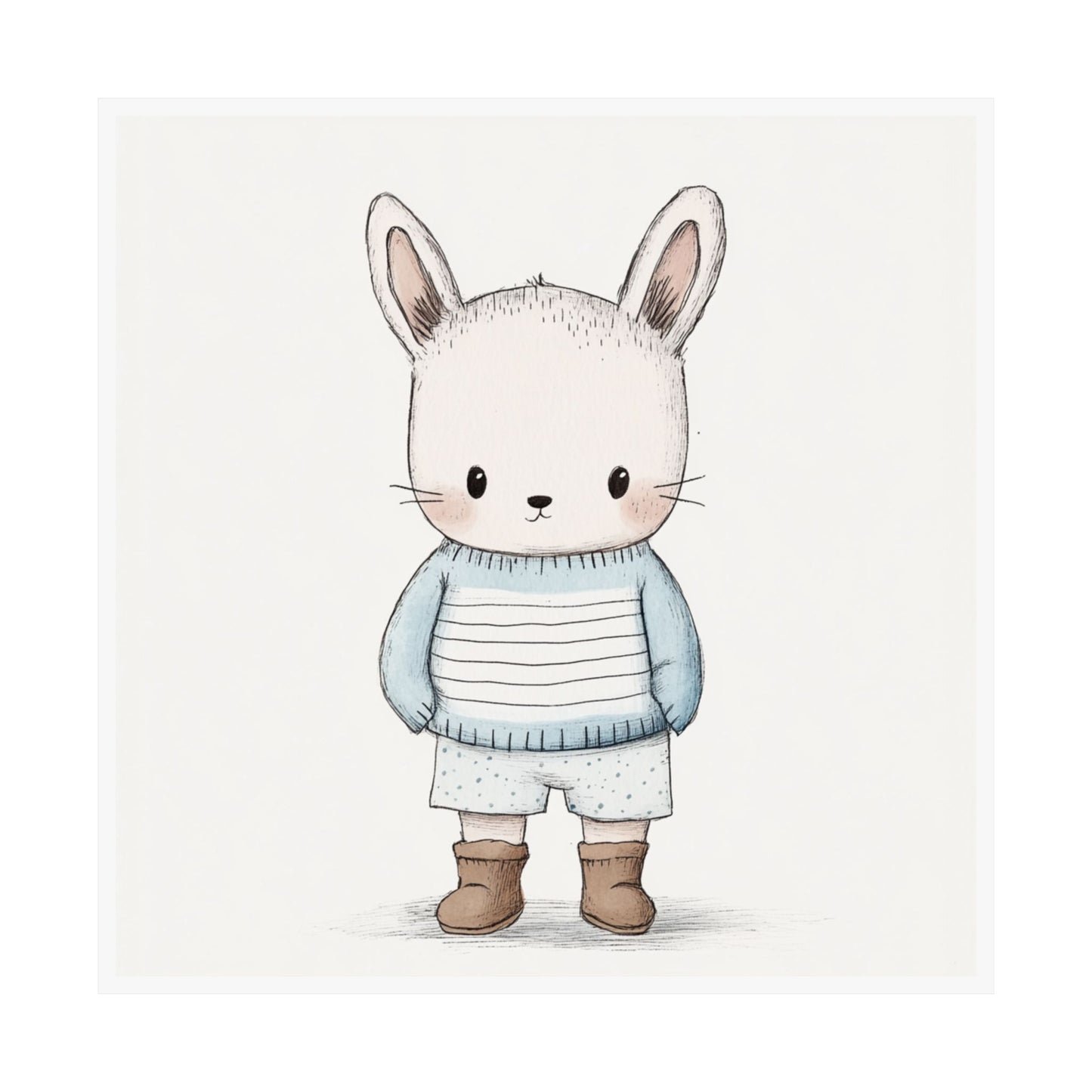 Cute Bunny Matte Vertical Posters, Nursery Decor, Kids Room Art, Unique Baby Shower Gift, Whimsical Wall Art