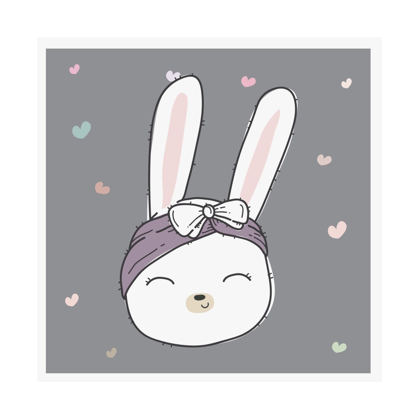 Cute Bunny Wall Art Print, Nursery Decor, Kids Room Decoration, Adorable Animal Poster, Playful Gift for Baby Shower