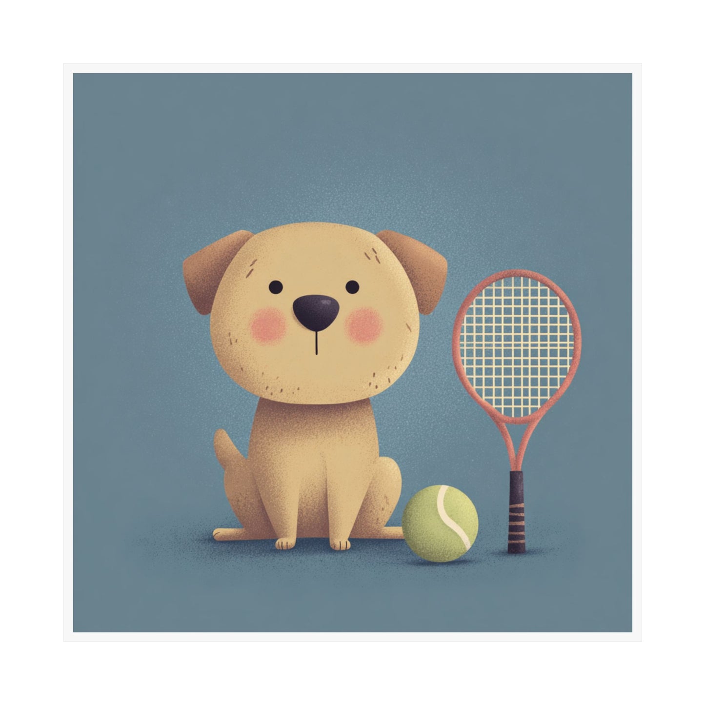 Cute Dog Tennis Poster, Pet Lover Wall Art, Dog Decor for Sports Fans, Animal Print for Kids Room, Gift for Dog Owners