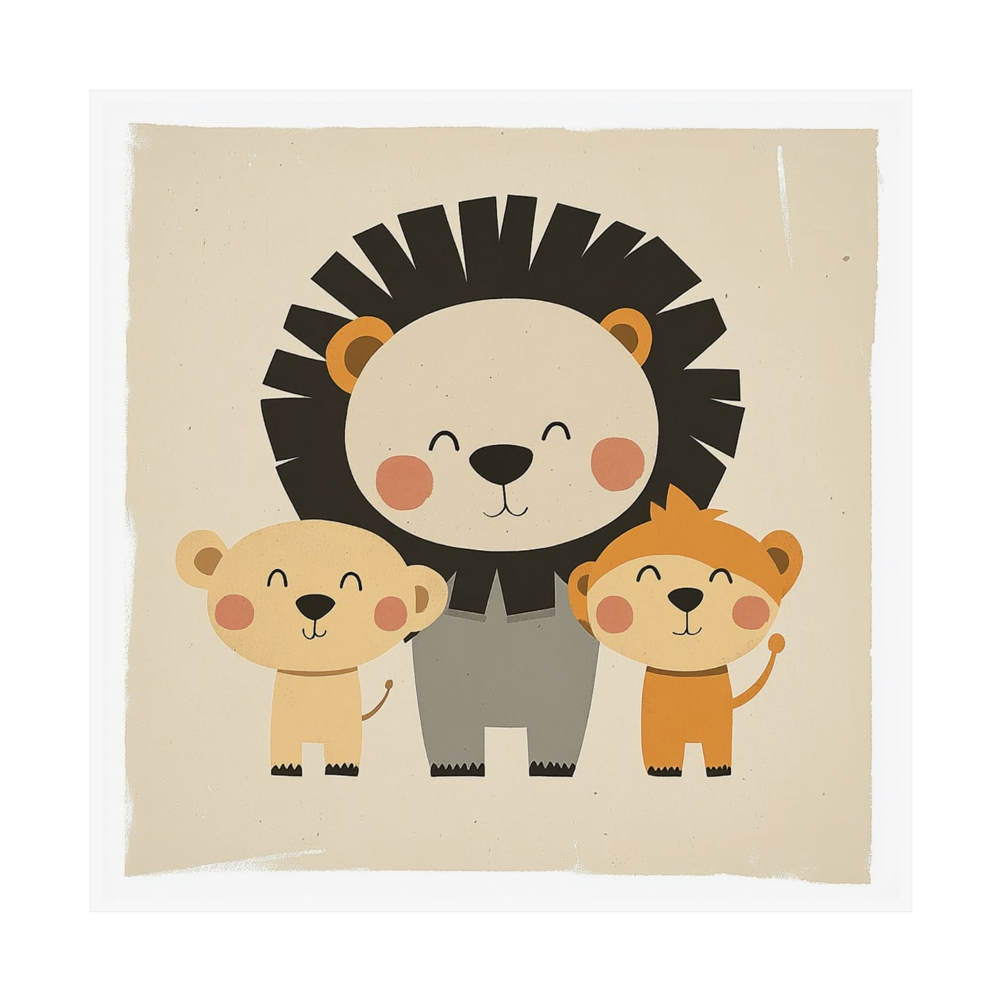 Cute Animal Family Wall Art, Kid's Room Decor, Nursery Art Print, Playroom Decor, Gift for Animal Lovers