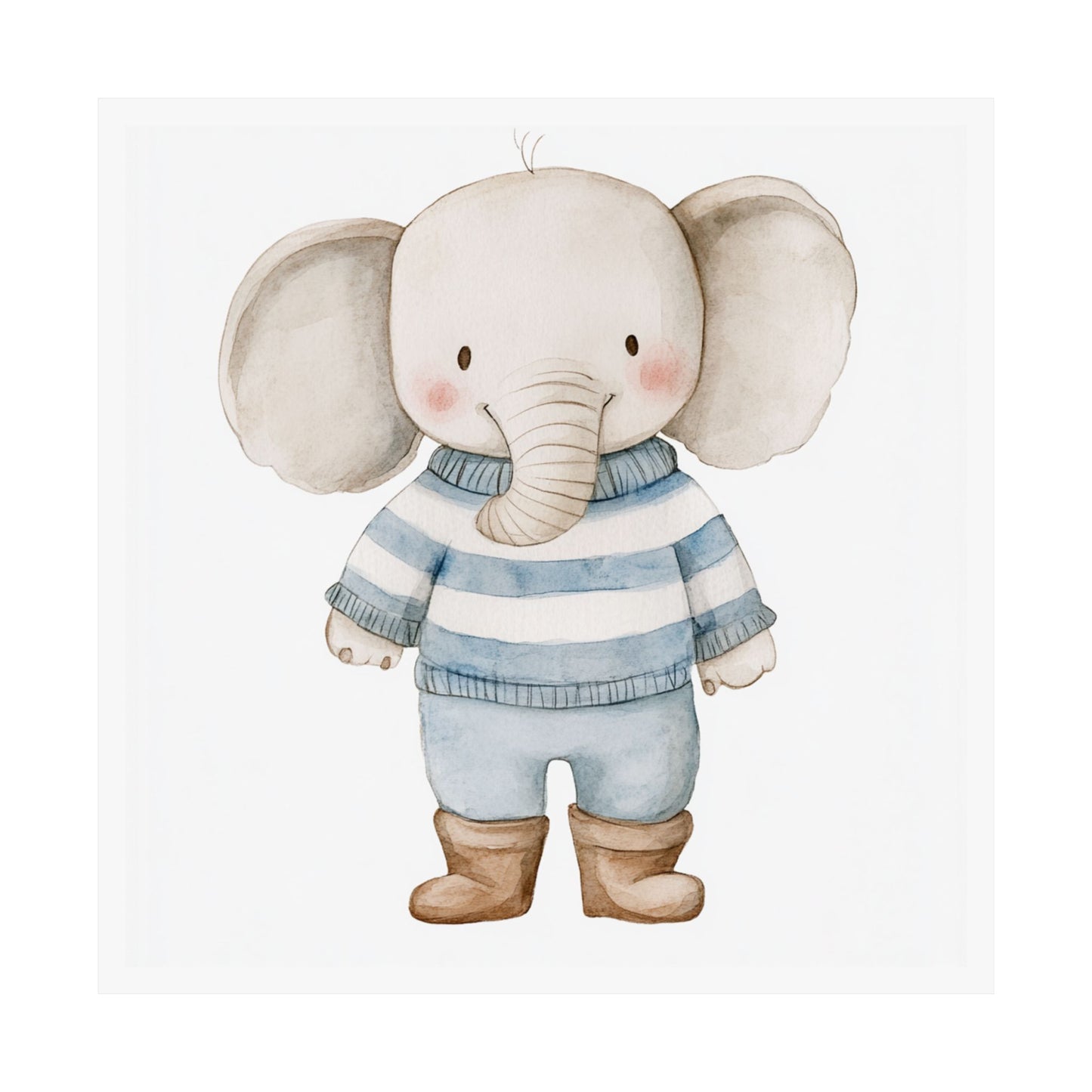 Cute Elephant Nursery Poster, Animal Wall Art, Baby Shower Gift, Children's Room Decor, Playroom Art