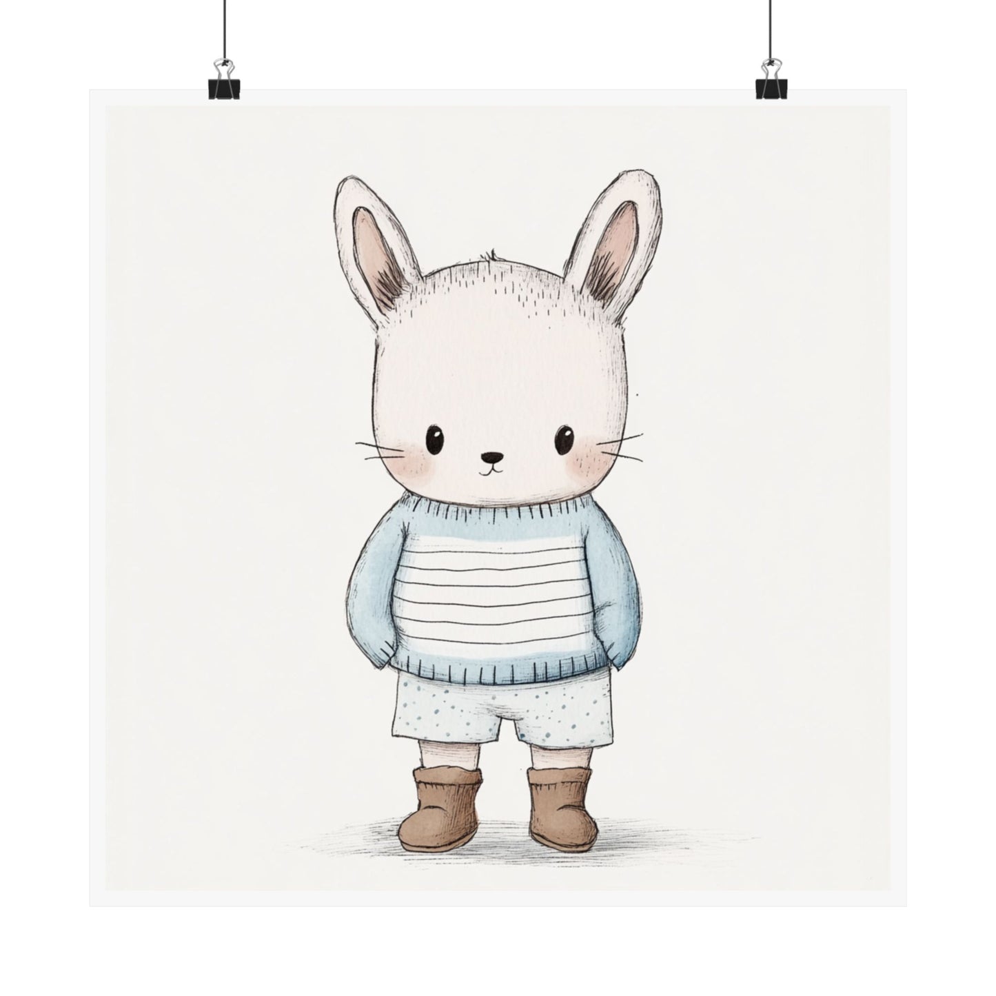 Cute Bunny Matte Vertical Posters, Nursery Decor, Kids Room Art, Unique Baby Shower Gift, Whimsical Wall Art