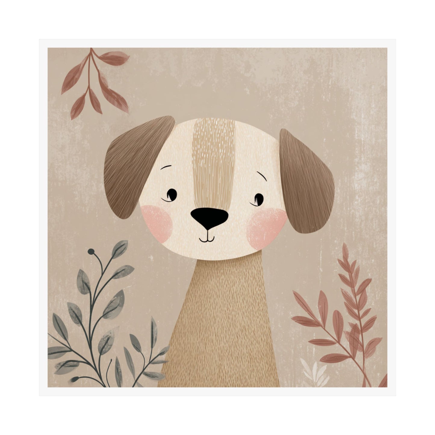 Cute Dog Wall Art Poster, Pet Lover Decor, Children's Room Decoration, Animal Nursery Print, Gift for Dog Owners