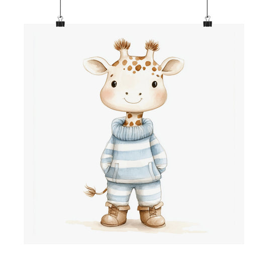 Cute Giraffe Nursery Wall Art Poster, Kid's Room Decor, Baby Shower Gift, Playroom Artwork, Animal Nursery Prints, Whimsical Decor