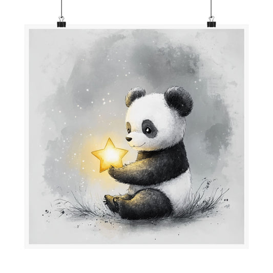 Adorable Panda Poster - Cute Wall Art, Nursery Decor, Kids Room, Baby Shower Gift, Animal Lover Gift