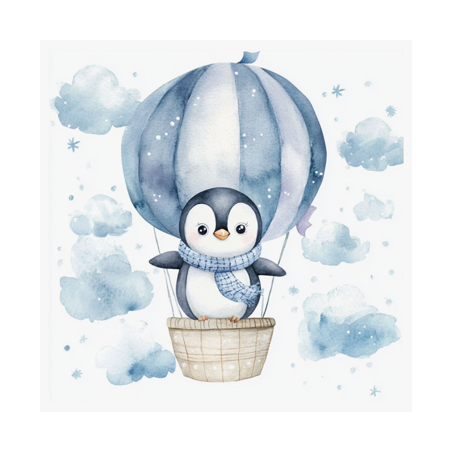 Whimsical Penguin Poster | Cute Home Decor, Nursery Art, Gift for Kids, Baby Shower Decoration, Winter Themed Print