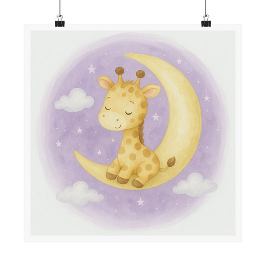 Adorable Giraffe Night Sky Poster, Nursery Art, Kids Room Decor, Baby Shower Gift, Kids Wall Art, Playroom Decoration
