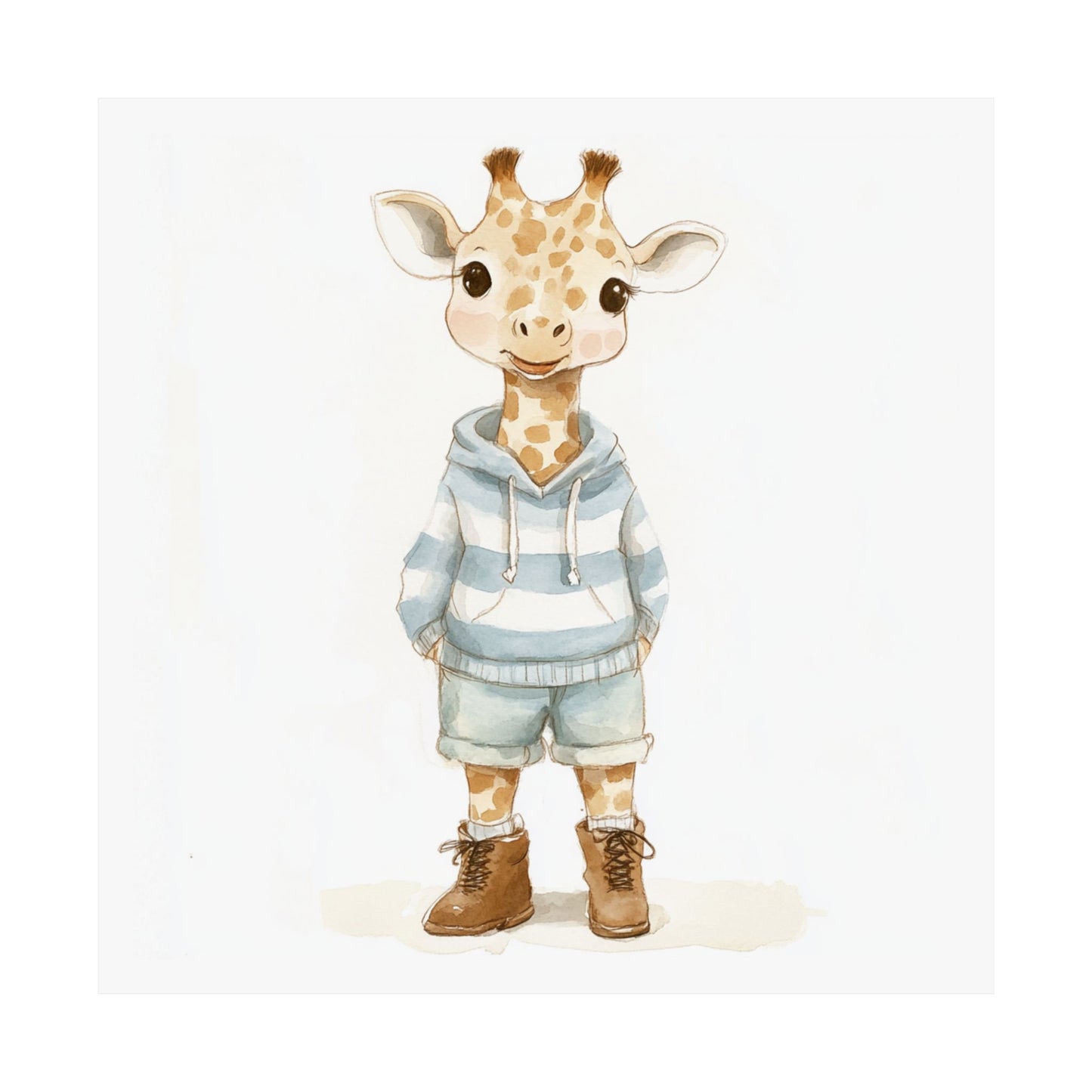 Cute Giraffe Art Print, Kid's Room Decor, Nursery Wall Art, Animal Illustration, Playroom Decoration