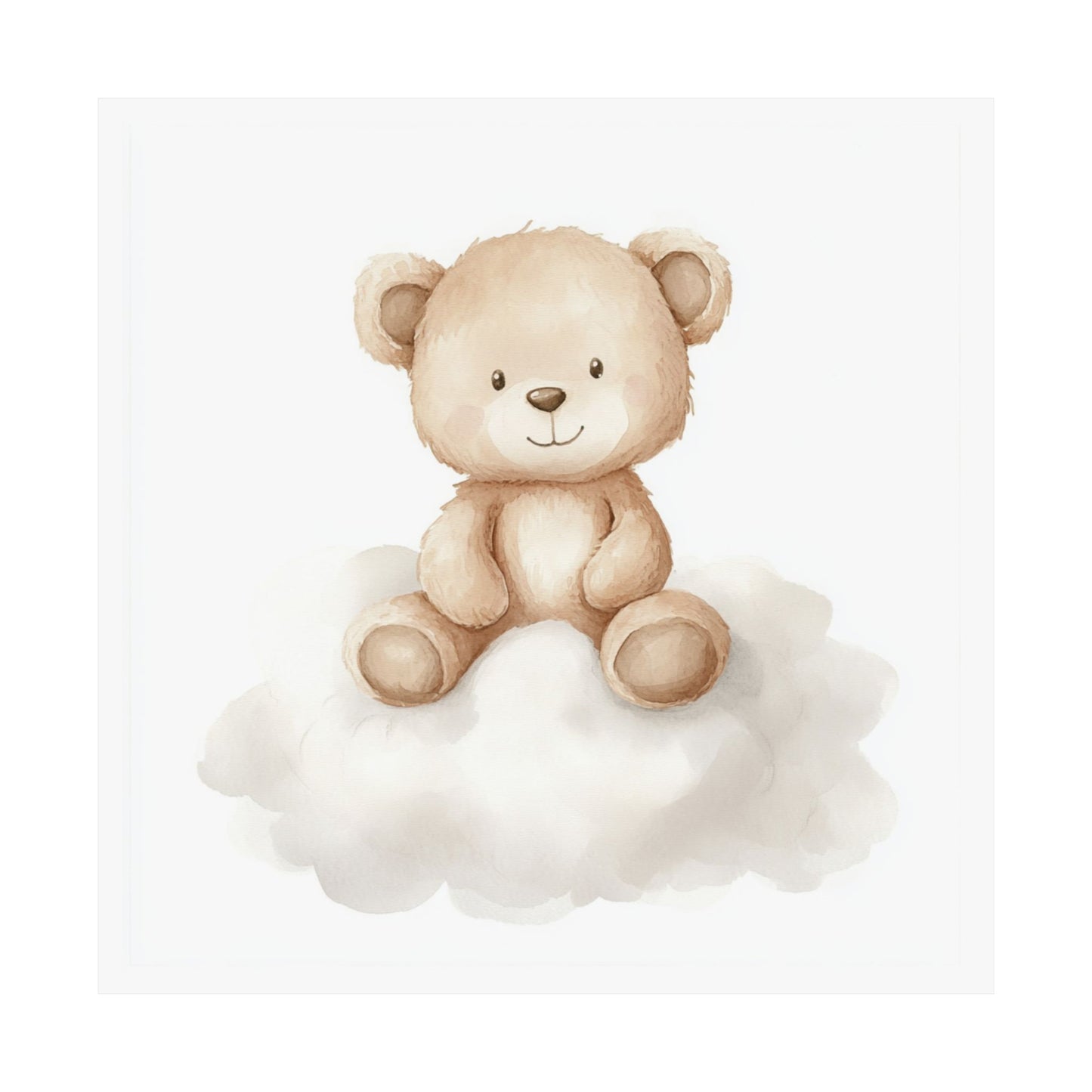 Whimsical Bear Art Print, Nursery Decor, Baby Shower Gift, Kids Room Wall Art, Cute Teddy Bear Poster, Soft Color Palette