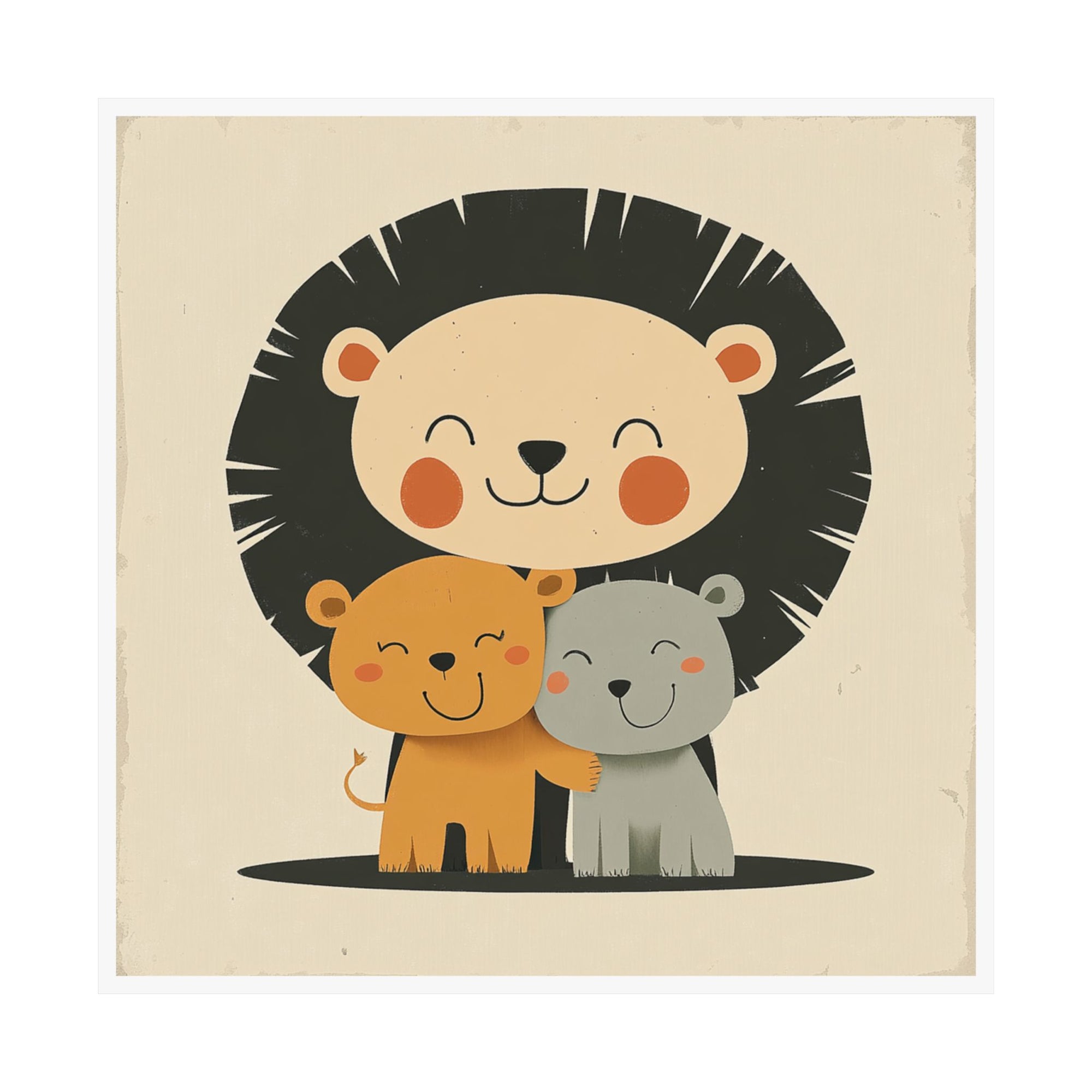 Adorable Animal Friendship Poster | Cute Lion and Cub Wall Art | Kids Room Decor, Nursery Art, Safari Theme, Baby Shower Gift, [...]