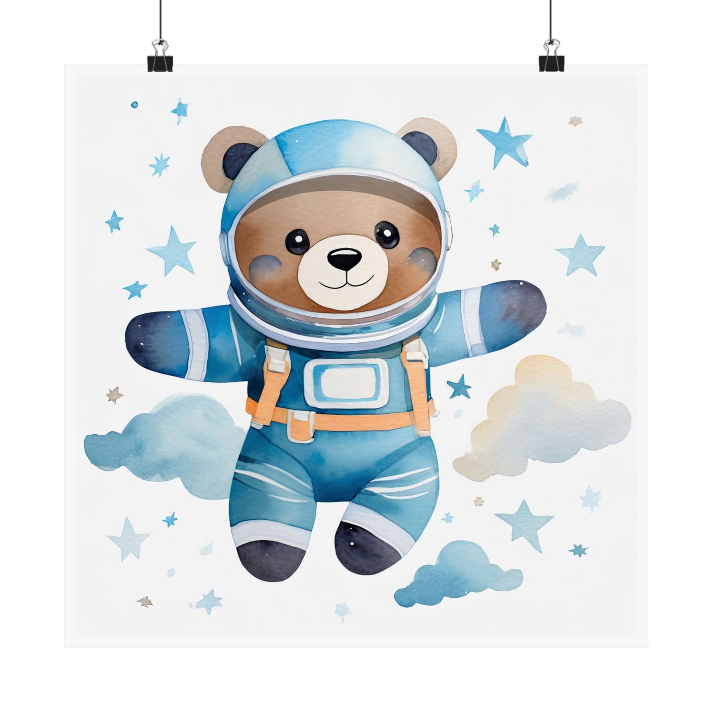 Cute Astronaut Bear Poster, Kids Room Decor, Nursery Art, Cosmic Wall Art, Baby Shower Gift, Playroom Decoration