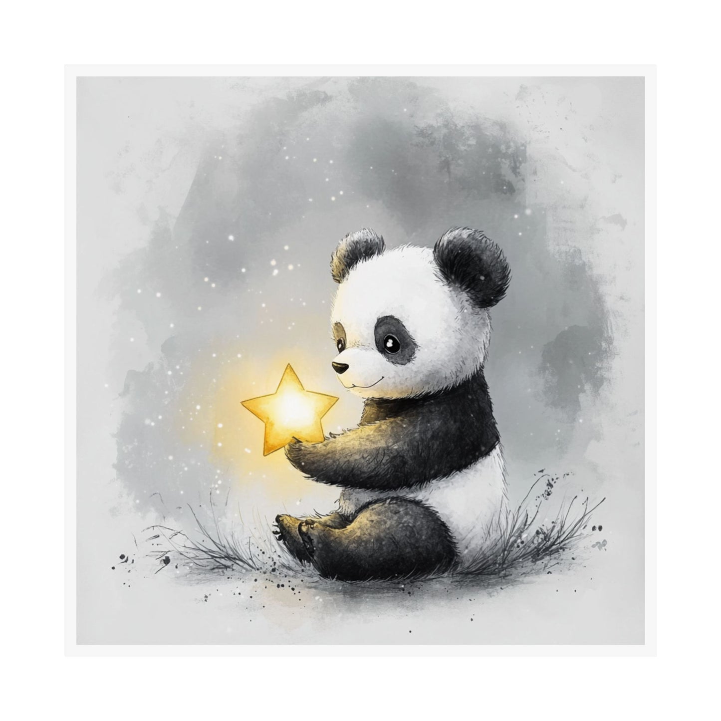 Adorable Panda Poster - Cute Wall Art, Nursery Decor, Kids Room, Baby Shower Gift, Animal Lover Gift