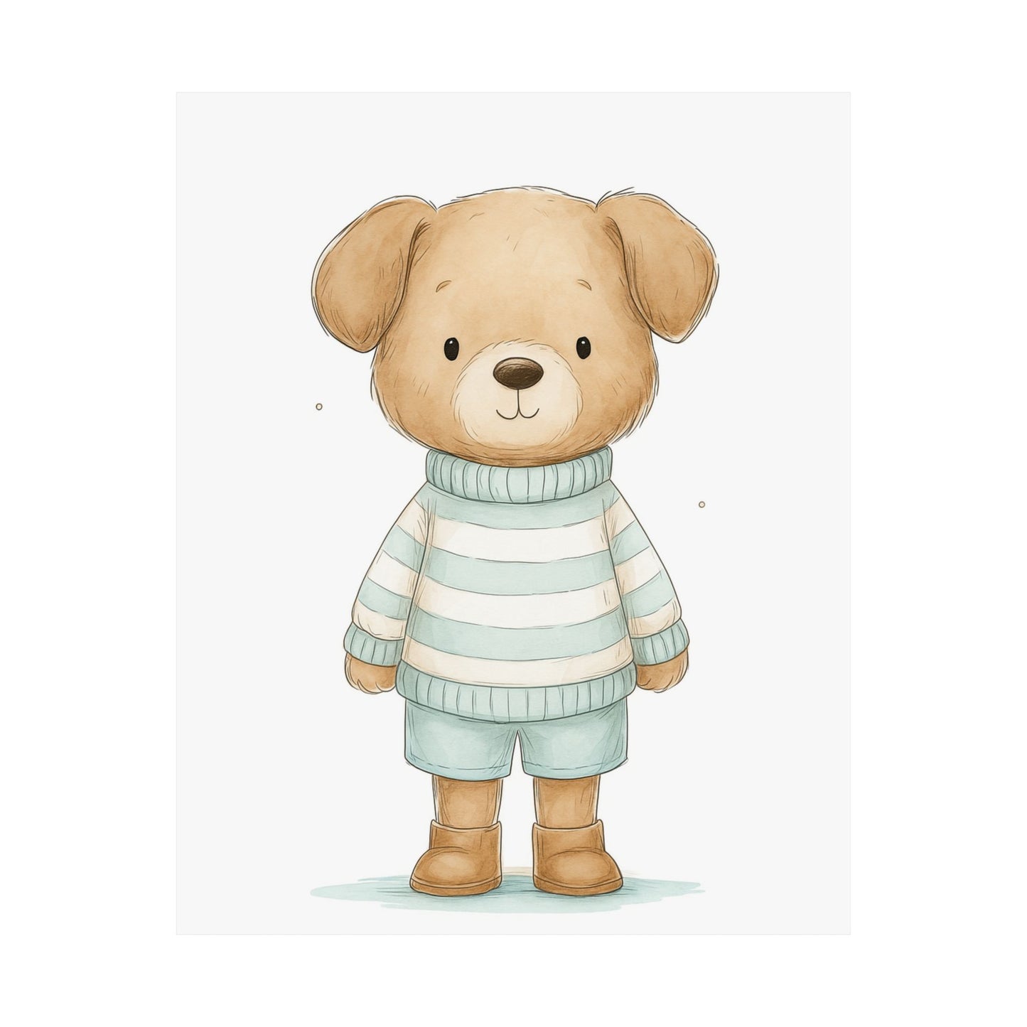 Cute Puppy Poster Art, Nursery Decor, Kids Room Wall Art, Baby Shower Gift, Animal Lover Print