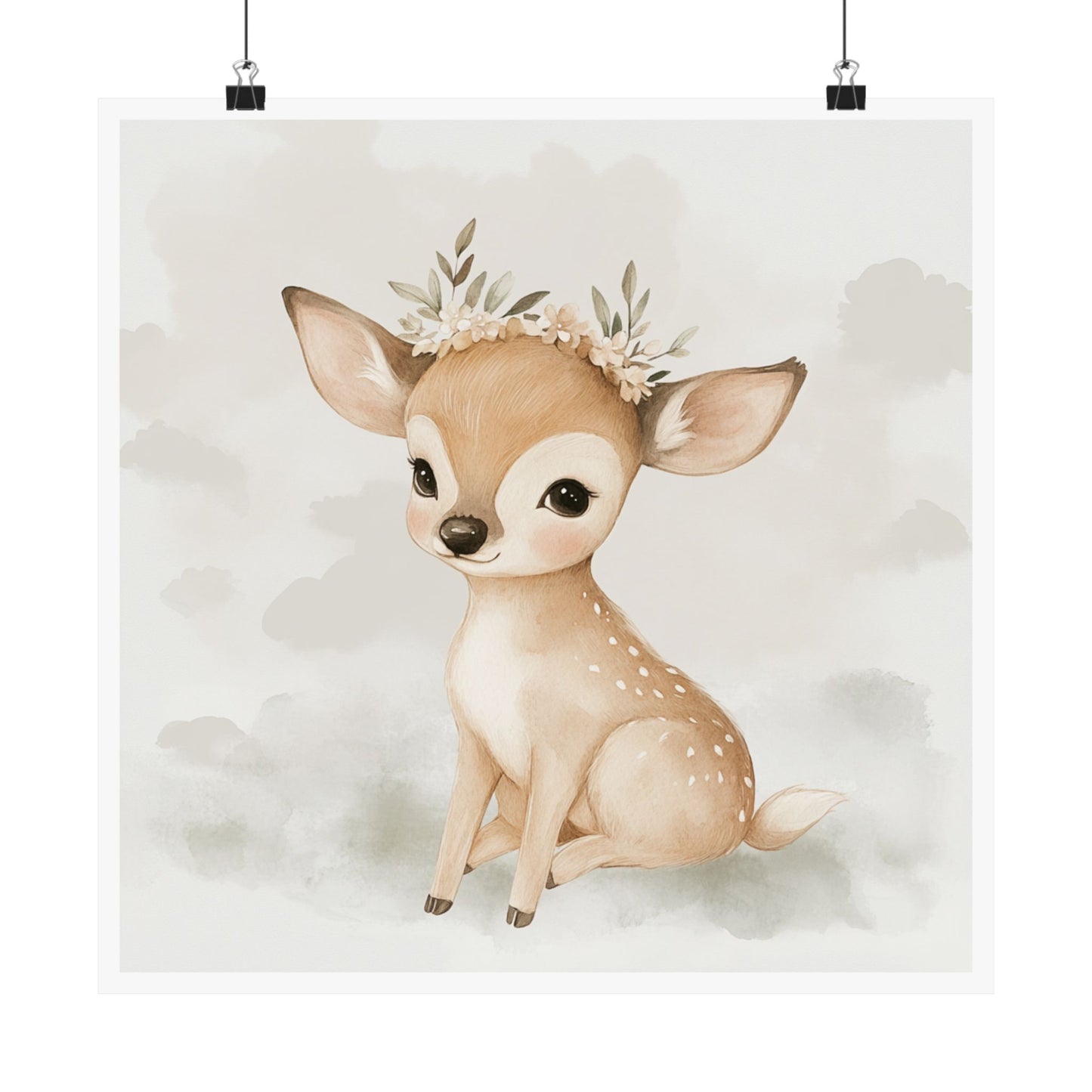 Adorable Fawn Art Print, Nursery Decor, Kids Room Wall Art, Baby Shower Gift, Wildlife Poster