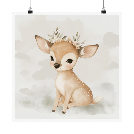 Adorable Fawn Art Print, Nursery Decor, Kids Room Wall Art, Baby Shower Gift, Wildlife Poster