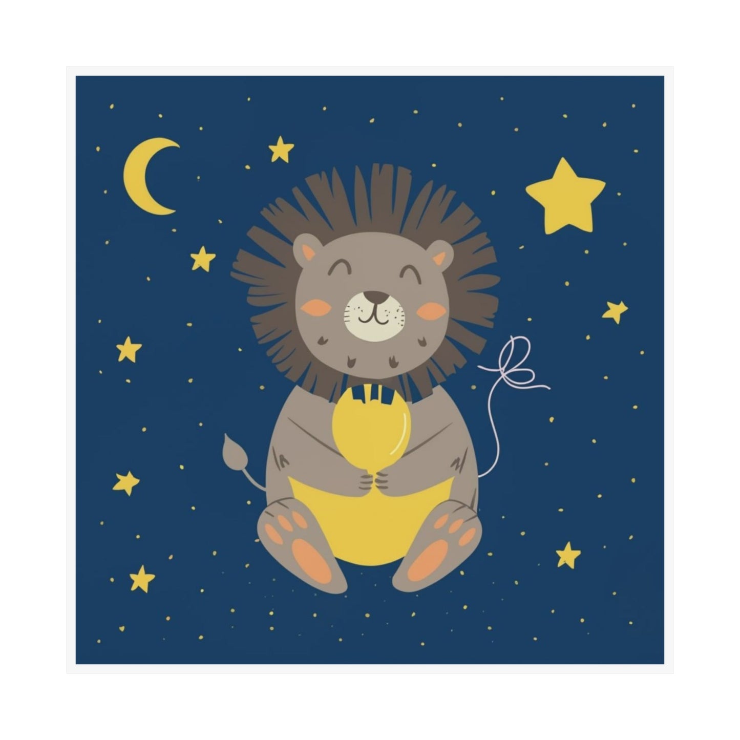 Cute Lion Nursery Wall Art Print, Kids Room Decor, Baby Shower Gift, Playful Animal Poster, Children's Room Decor