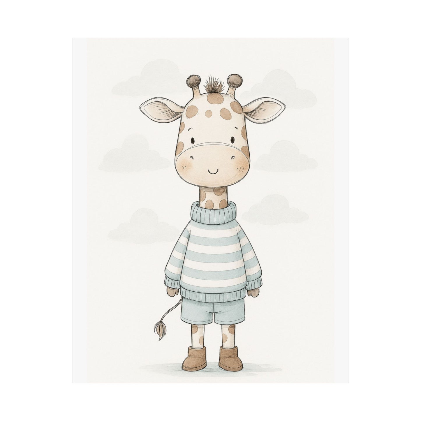 Cute Giraffe Art Print, Child's Room Decor, Nursery Wall Art, Playroom Decoration, Animal Poster, Baby Shower Gift