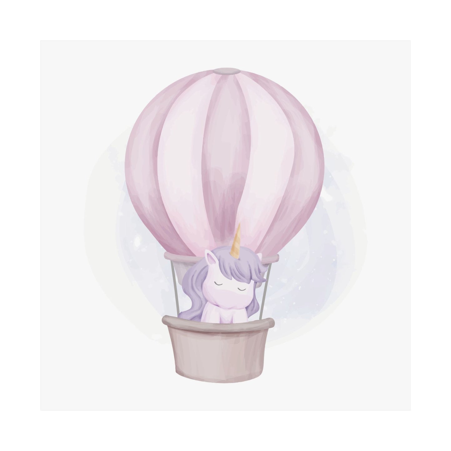 Whimsical Unicorn Hot Air Balloon Poster, Child Room Decor, Nursery Wall Art, Dreamy Aesthetic, Gift for Kids
