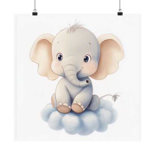 Whimsical Elephant Poster, Nursery Decor, Baby Shower Gift, Cute Wall Art, Children's Room Decor, Animal Print