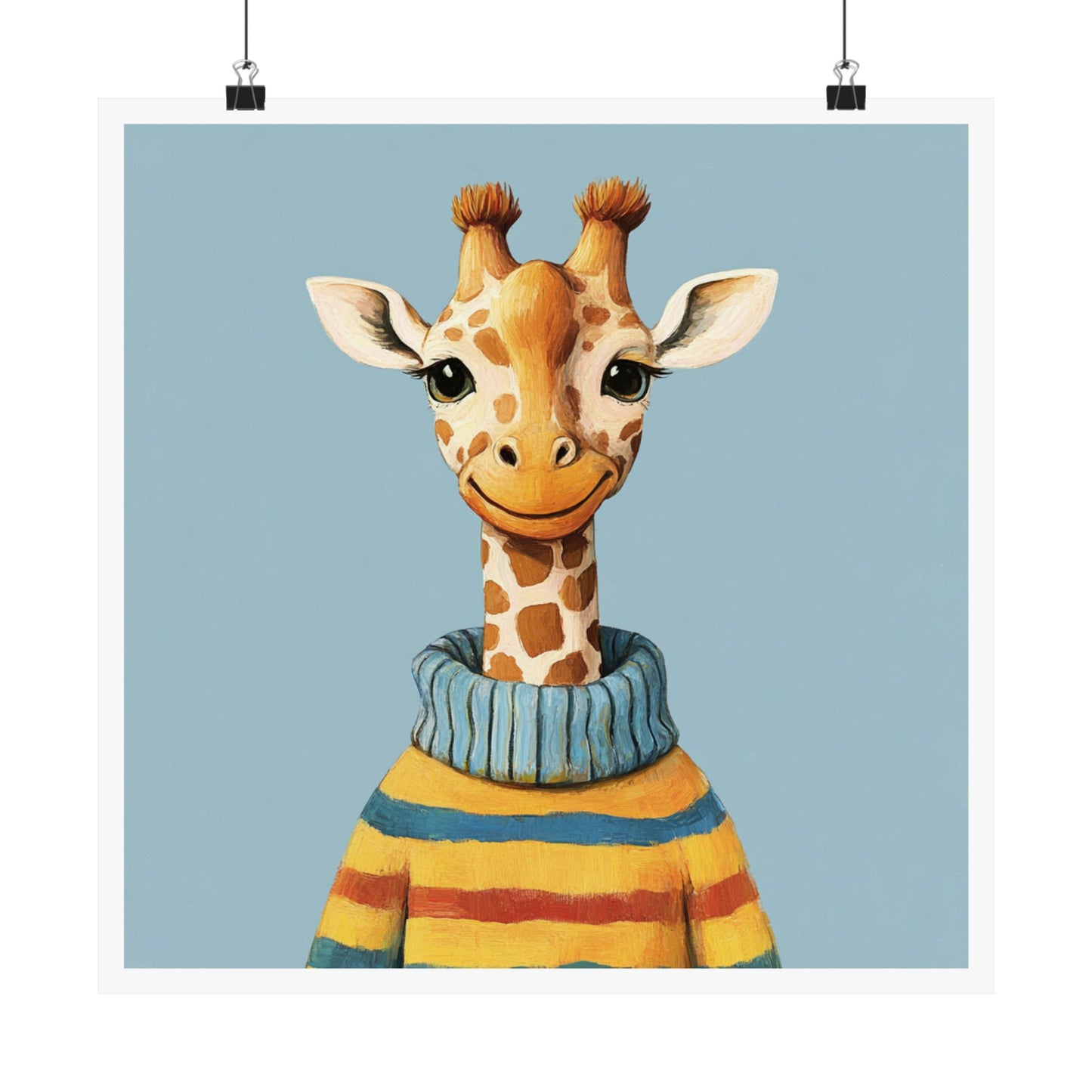 Whimsical Giraffe Art Print, Cute Animal Decor for Kids, Nursery Wall Art, Playroom Decoration, Birthday Gift, Animal Lover Gift