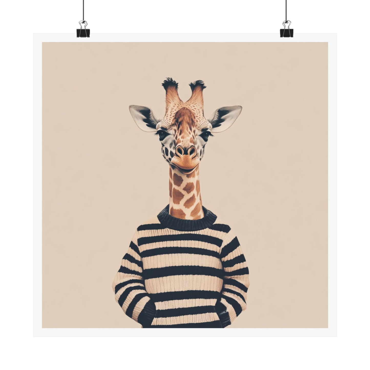 Playful Giraffe Art Print, Quirky Wall Decor, Animal Lover Gift, Kids Room, Nursery Art, Unique Home Decor, Funny Poster