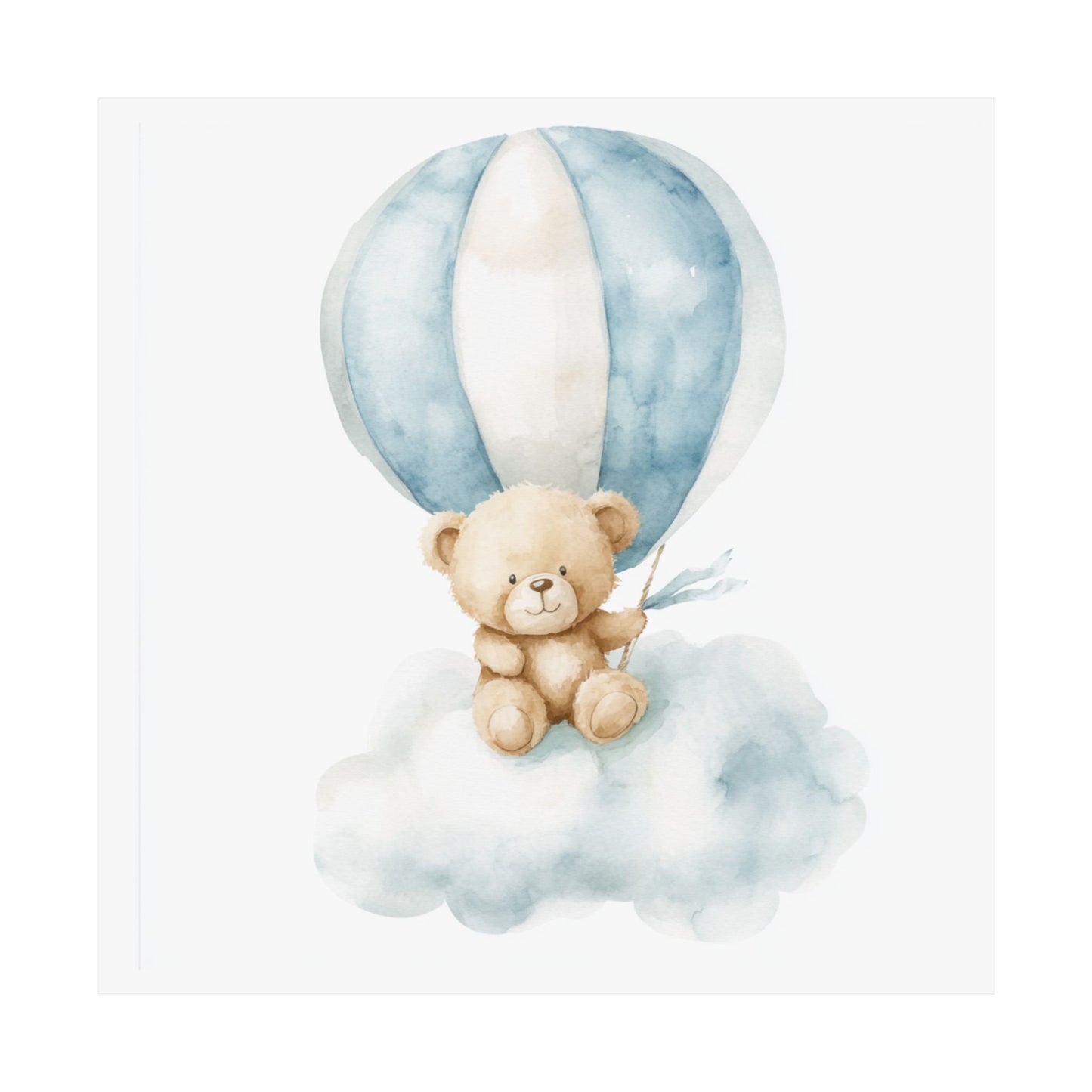 Whimsical Bear Hot Air Balloon Poster, Nursery Decor, Baby Shower Gift, Children's Room Art, Cute Wall Art
