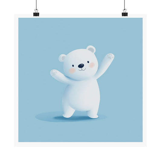 Adorable Bear Matte Vertical Posters, Cute Wall Art, Nursery Décor, Kids Room Decoration, Gift for Baby Shower