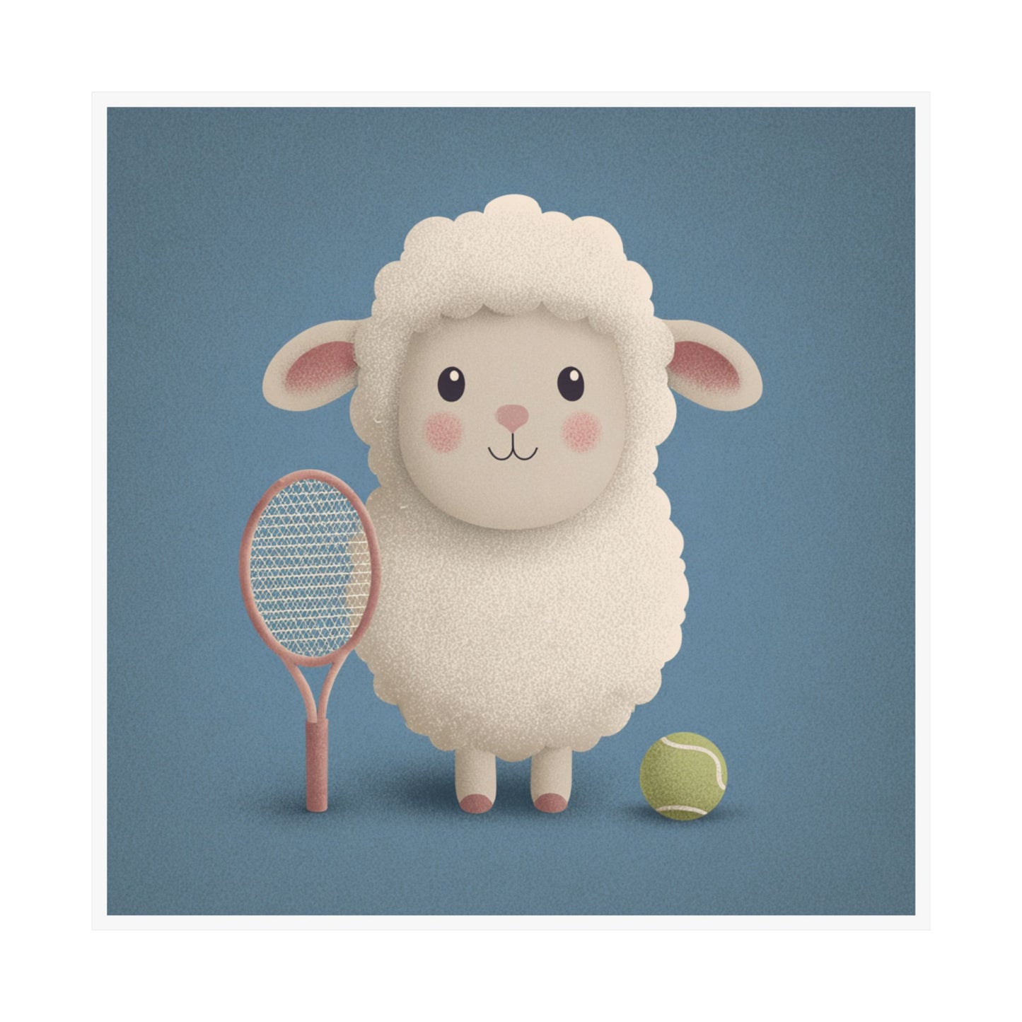 Adorable Tennis Sheep Poster | Cute Wall Art for Kids, Nursery Decor, Animal Lover Gift, Playroom Decoration, Fun Artwork