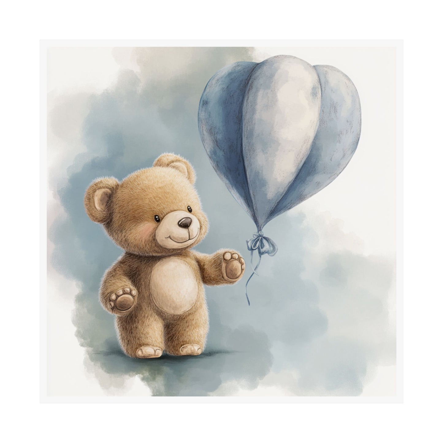 Whimsical Bear Vertical Poster, Cute Nursery Decor, Baby Shower Gift, Kids Room Art, Adorable Wall Art
