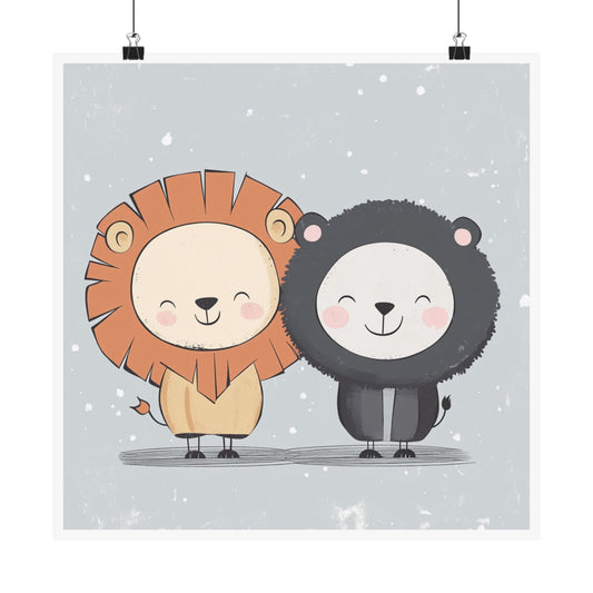 Cute Animal Friends Vertical Posters, Kid's Room Decor, Nursery Wall Art, Baby Shower Gift, Adorable Animal Prints
