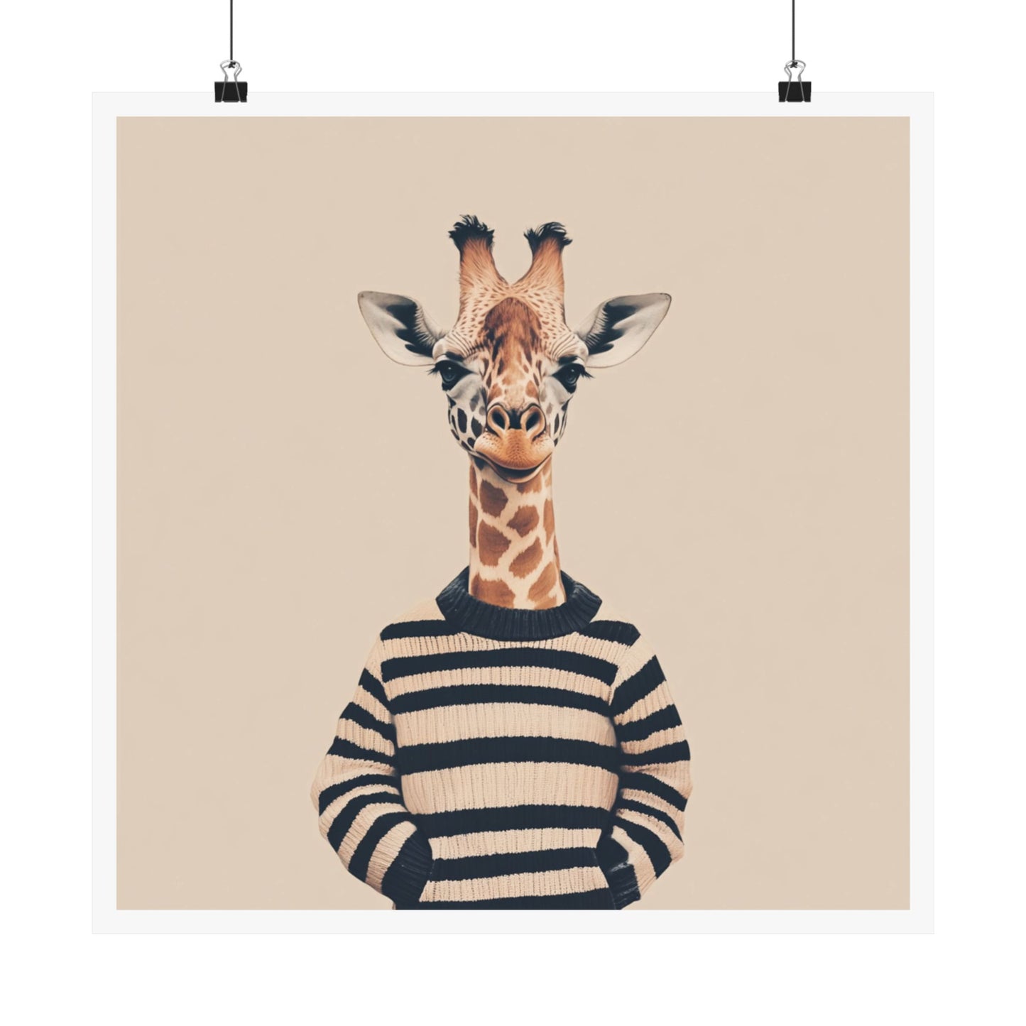 Playful Giraffe Art Print, Quirky Wall Decor, Animal Lover Gift, Kids Room, Nursery Art, Unique Home Decor, Funny Poster