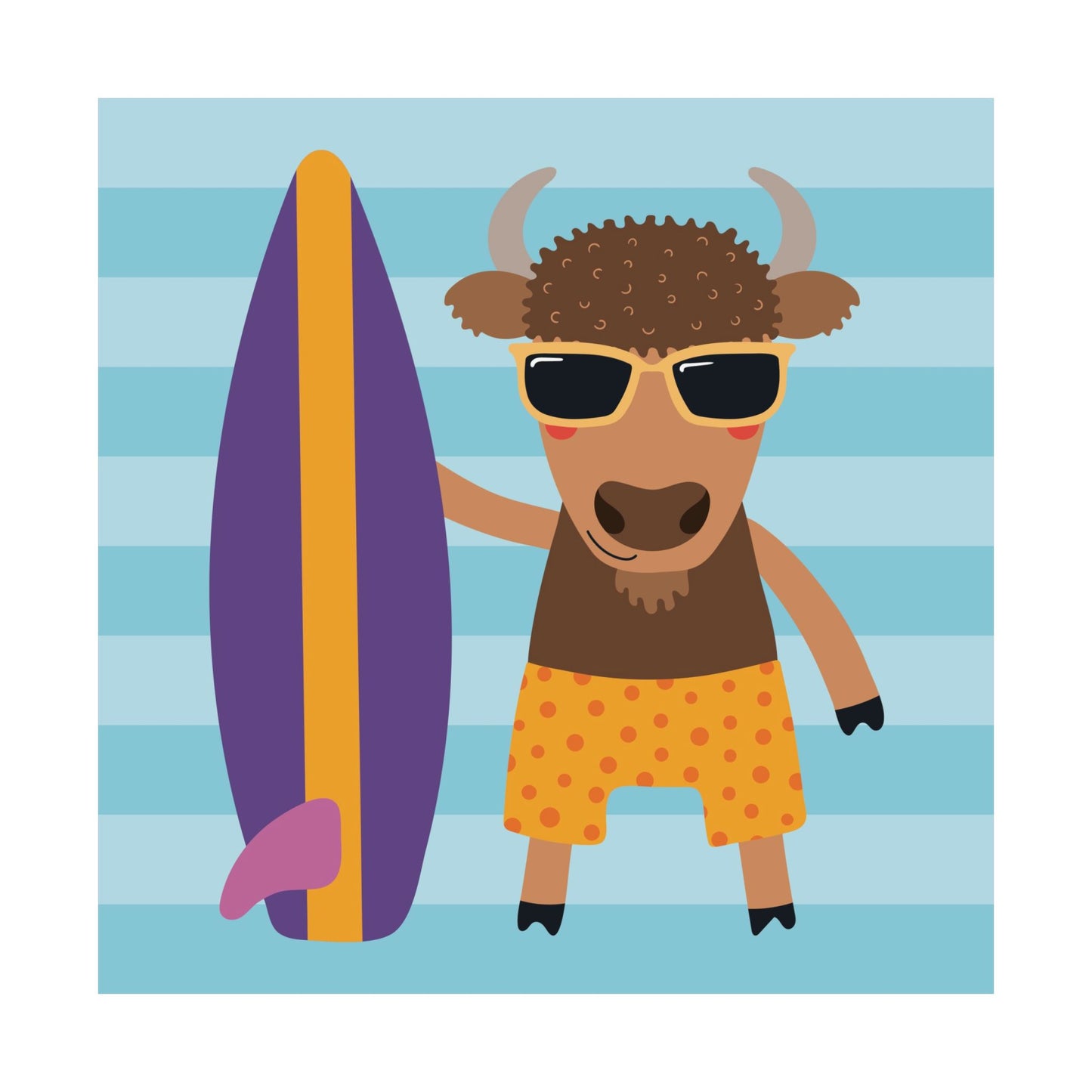 Whimsical Surfing Buffalo Poster, Fun Wall Art for Beach Lovers, Kid's Room Decor, Summer Vibe Art, Perfect Gift for Surfers, Coastal [...]