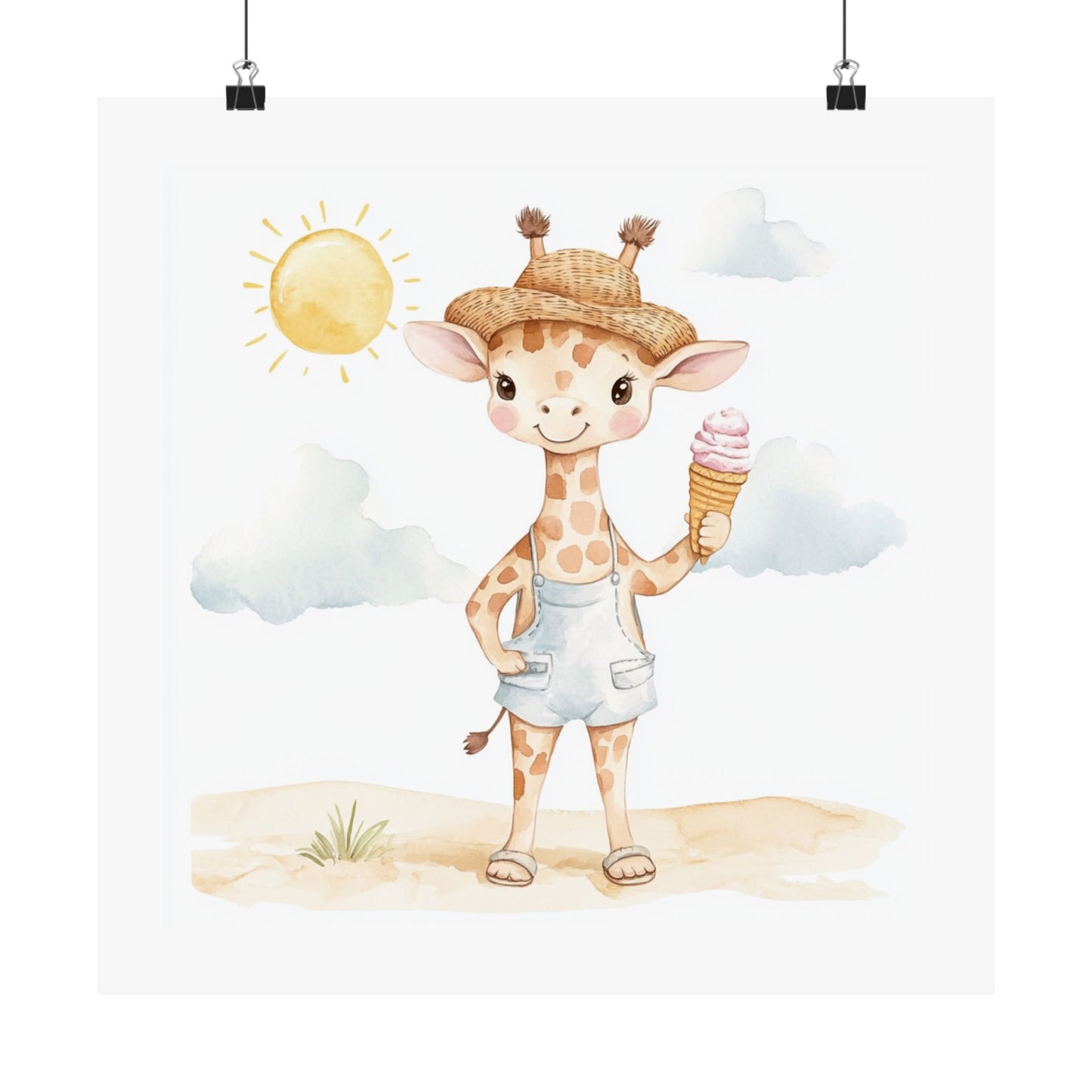Adorable Giraffe Poster, Kids Room Decor, Baby Shower Gift, Nursery Wall Art, Cute Animal Print, Summer Vibes