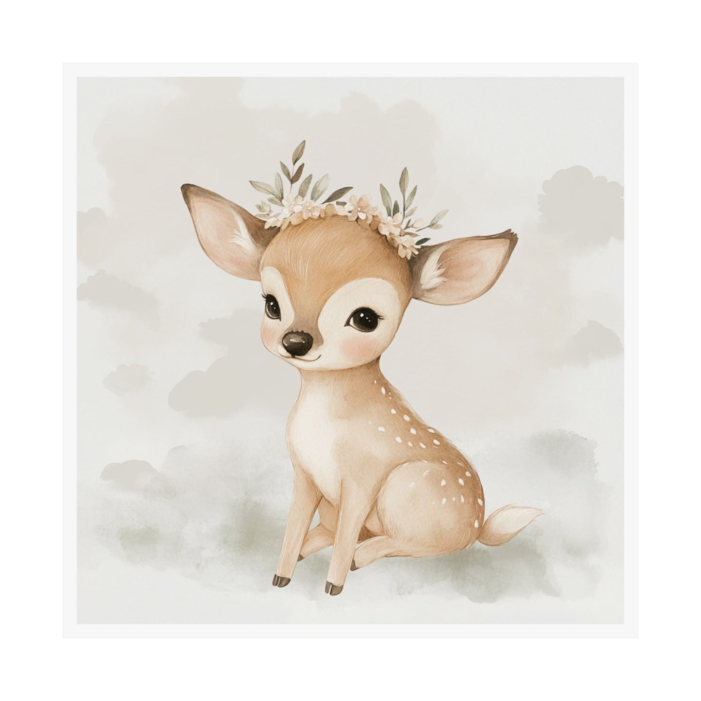 Adorable Fawn Art Print, Nursery Decor, Kids Room Wall Art, Baby Shower Gift, Wildlife Poster