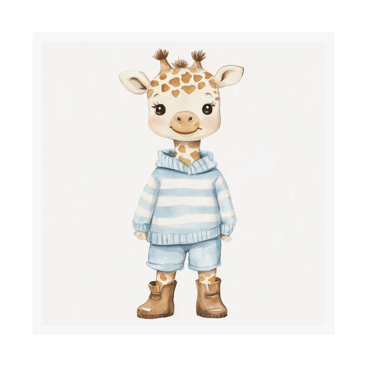 Cute Giraffe Child Illustration Poster, Nursery Decor, Kid's Room Art, Playroom Wall Art, Baby Shower Gift, Whimsical Animal Print