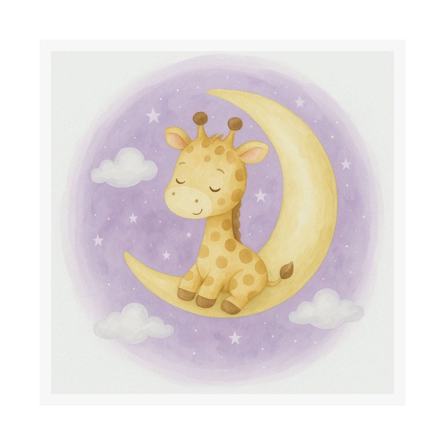 Adorable Giraffe Night Sky Poster, Nursery Art, Kids Room Decor, Baby Shower Gift, Kids Wall Art, Playroom Decoration
