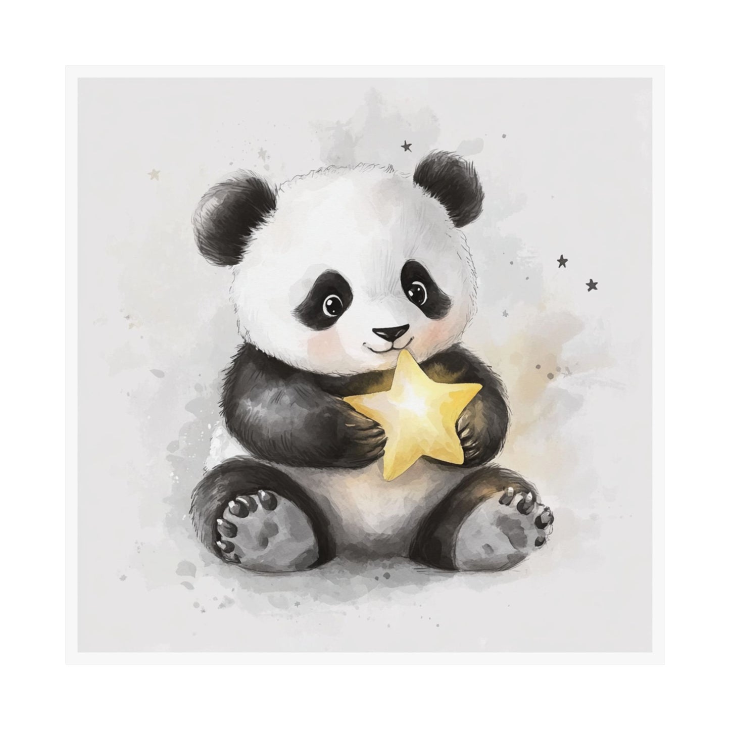 Cute Panda Nursery Wall Art Poster, Baby Room Decor, Childrens Art Print, Animal Poster, For Kids Room, Nursery Gift