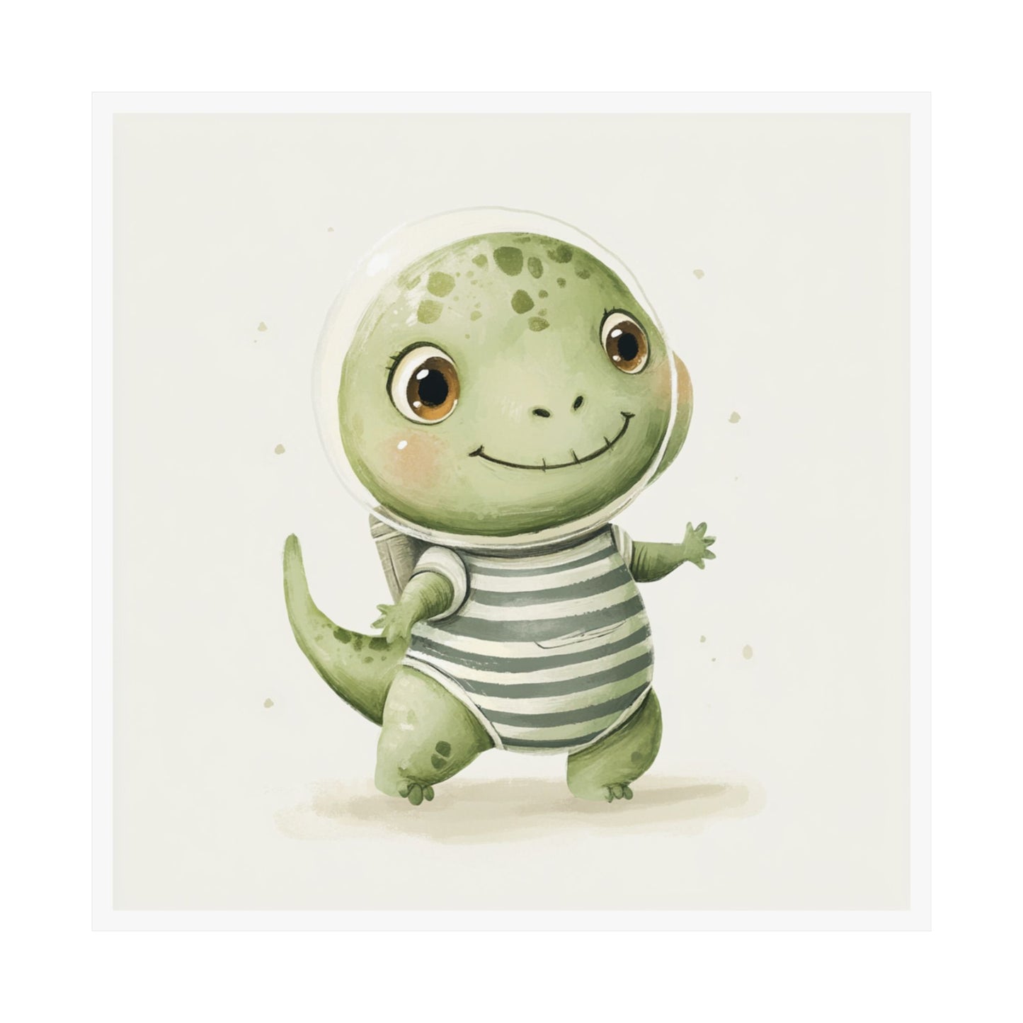 Cute Dinosaur Space Explorer Poster, Nursery Décor, Children's Room Wall Art, Baby Shower Gift, Playroom Decoration, Whimsical Art
