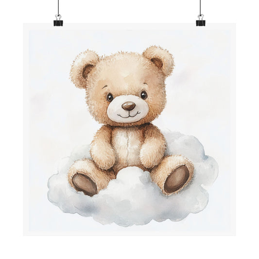 Adorable Teddy Bear Vertical Wall Art, Nursery Decor, Baby Shower Gift, Kids Room Decoration, Cute Animal Print