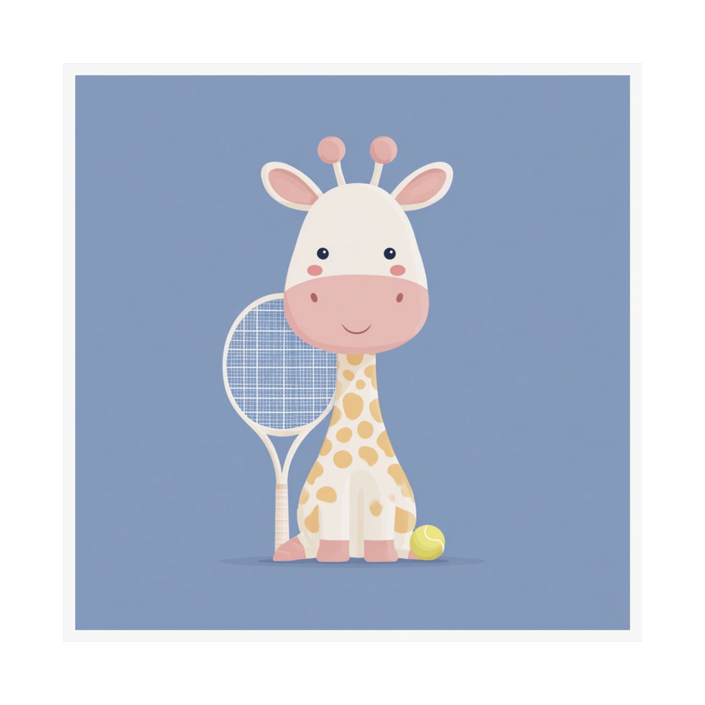 Cute Giraffe Tennis Poster, Kid's Room Decor, Sports Wall Art, Nursery Print, Baby Shower Gift, Playroom Decoration