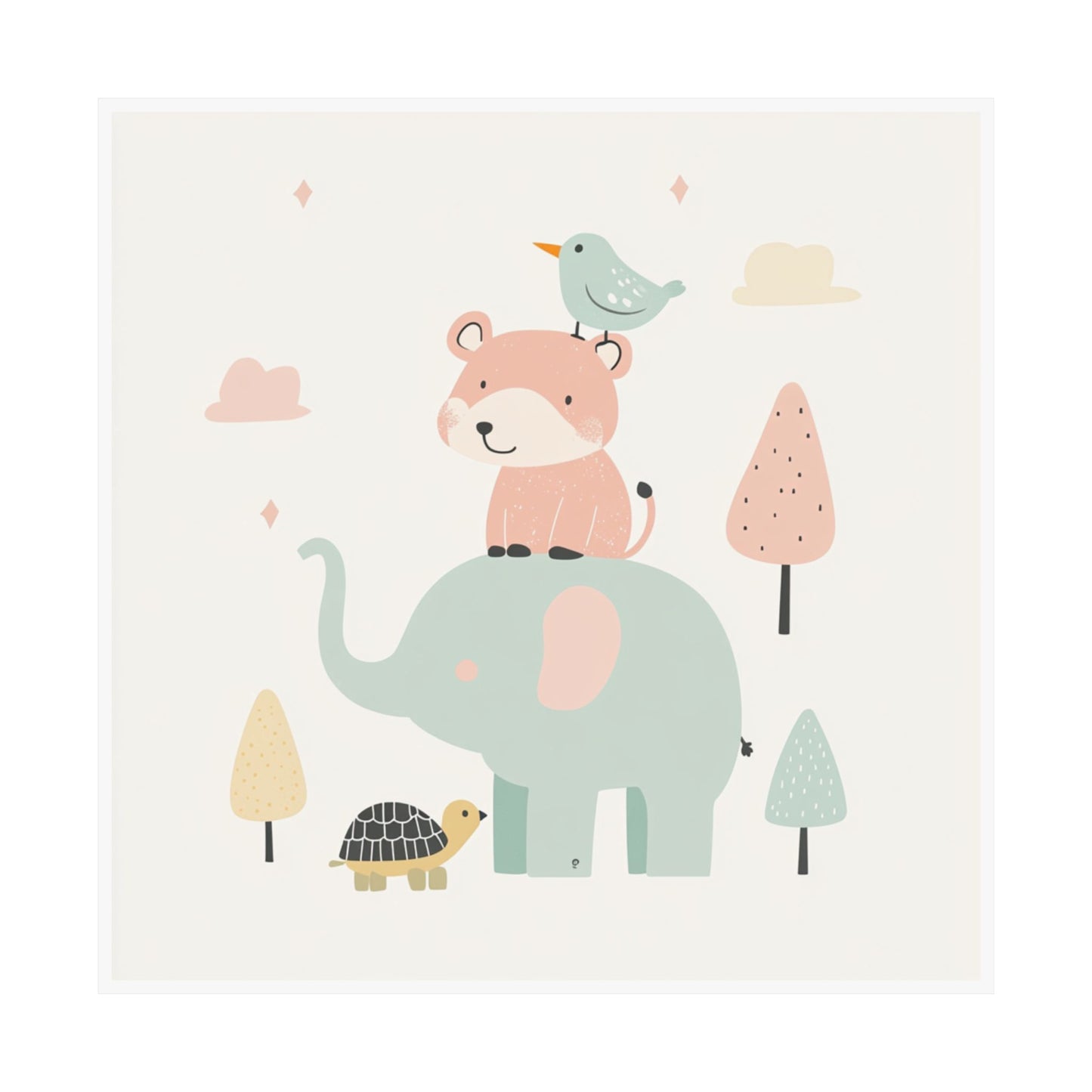 Whimsical Animal Wall Art, Nursery Decor, Kids Room Art, Playroom Decor, Cute Animal Prints