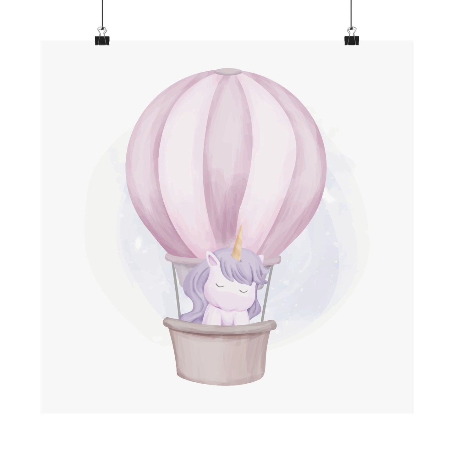 Whimsical Unicorn Hot Air Balloon Poster, Child Room Decor, Nursery Wall Art, Dreamy Aesthetic, Gift for Kids