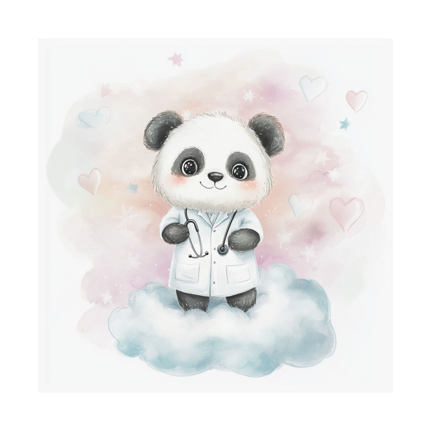 Cute Panda Doctor Wall Art, Children's Room Decor, Medical Themed Print, Nursery Wall Art, Animal Lover Poster